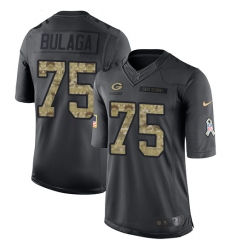 Men's Nike Green Bay Packers #75 Bryan Bulaga Limited Black 2016 Salute to Service NFL Jersey