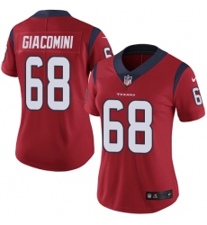 Women's Nike Houston Texans #68 Breno Giacomini Red Alternate Vapor Untouchable Limited Player NFL Jersey