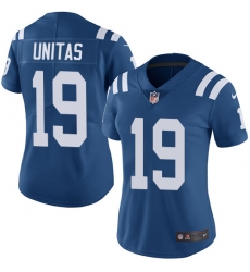 Women's Nike Indianapolis Colts #19 Johnny Unitas Royal Blue Team Color Vapor Untouchable Limited Player NFL Jersey