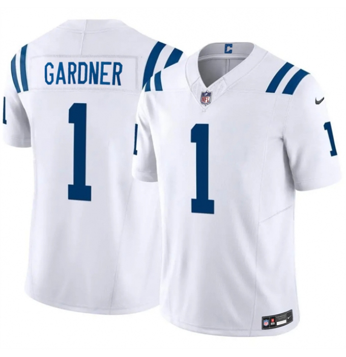 Men's Indianapolis Colts #1 Sauce Gardner White 2025 F.U.S.E. Vapor Limited Stitched Football Jersey