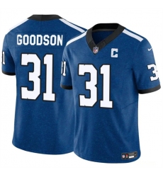 Men's Indianapolis Colts #31 Tyler Goodson Blue 2024 F.U.S.E. Throwback Vapor Limited Stitched Football Jersey