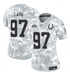 Women's Indianapolis Colts #97 Laiatu Latu 2024 F.U.S.E Arctic Camo Salute To Service Limited Stitched Jersey(Run Small)