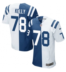 Men's Nike Indianapolis Colts #78 Ryan Kelly Elite Royal Blue/White Split Fashion NFL Jersey