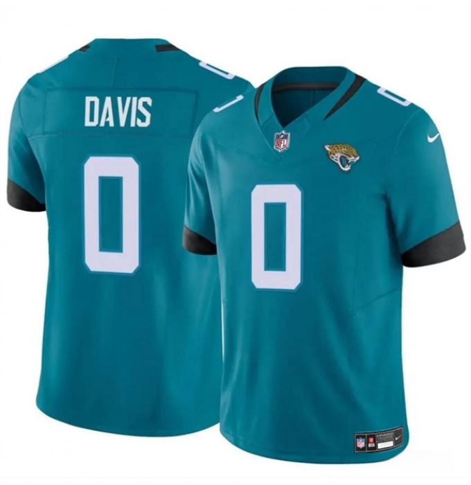 Men's Jacksonville Jaguars #0 Gabe Davis Teal 2023 F.U.S.E Vapor Untouchable Limited Football Stitched Jersey