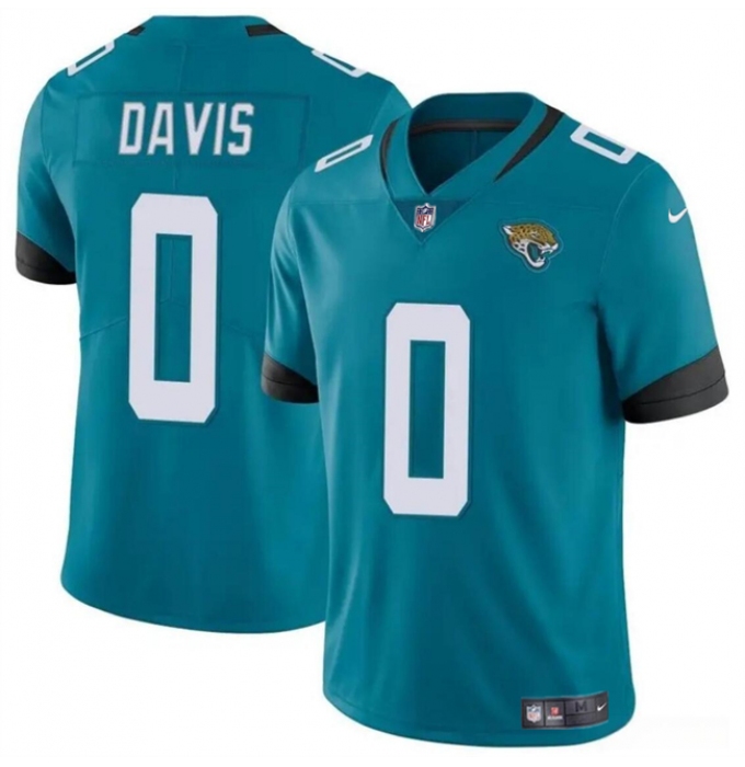 Men's Jacksonville Jaguars #0 Gabe Davis Teal Vapor Untouchable Limited Football Stitched Jersey