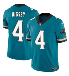 Men's Jacksonville Jaguars #4 Tank Bigsby Teal 2024 F.U.S.E. Prowler Throwback Vapor Limited Stitched Football Jersey