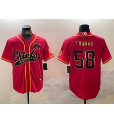 Men's Kansas City Chiefs #58 Derrick Thomas Red Gold Cool Base Stitched Baseball Jersey