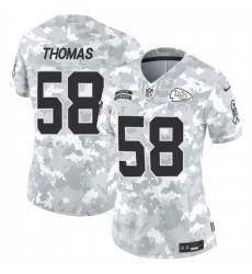 Women's Kansas City Chiefs #58 Derrick Thomas 2024 F.U.S.E Arctic Camo Salute To Service Limited Stitched Football Jersey(Run Small)