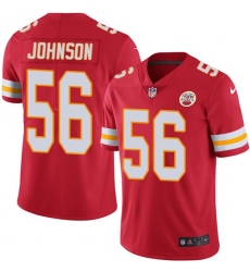 Youth Nike Kansas City Chiefs #56 Derrick Johnson Red Team Color Vapor Untouchable Limited Player NFL Jersey