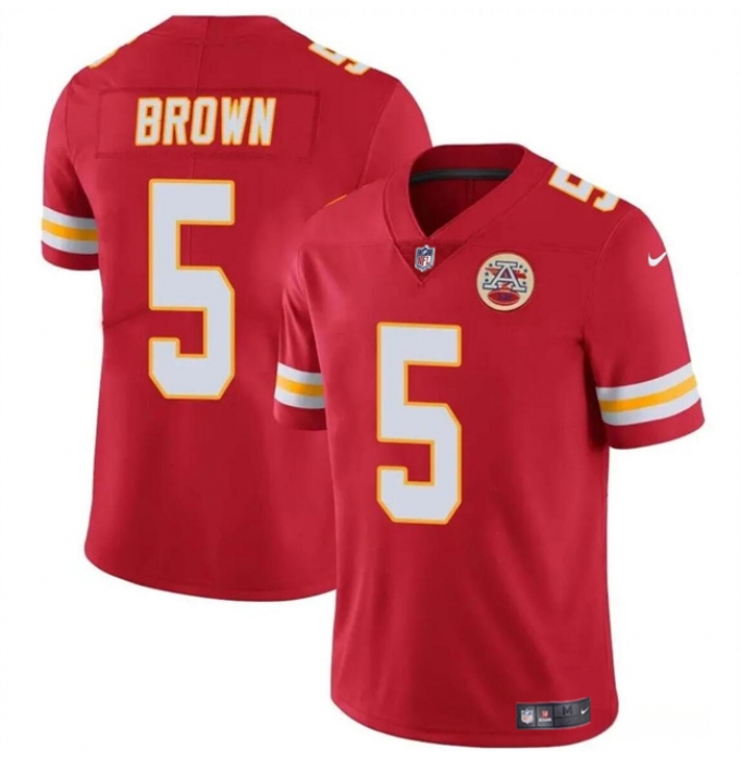 Men’s Kansas City Chiefs #5 Hollywood Brown Red Vapor Untouchable Limited Football Stitched Jersey