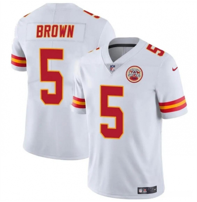 Men’s Kansas City Chiefs #5 Hollywood Brown White Vapor Untouchable Limited Football Stitched Jersey